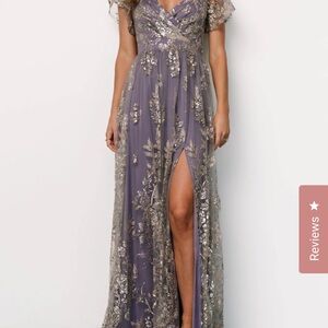 Lavish Purple Dress with Silver Details-NWT